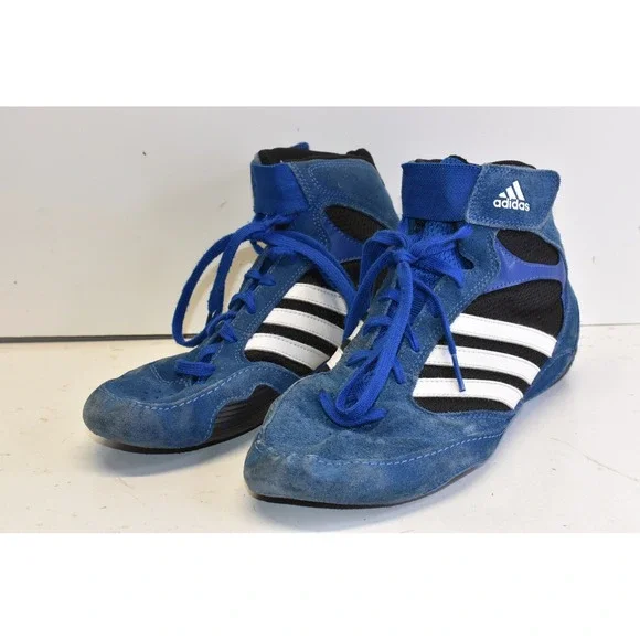 Adidas Pretereo 2.0 Wrestling Shoes Blue Mens 7 G50524 High Top Suede Boxing Gym - Picture 5 of 9